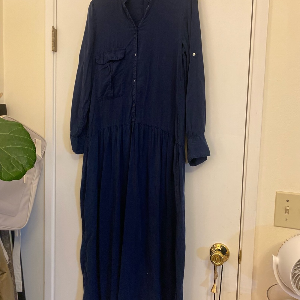 Zara Dark Blue Long Sleeve Dress
